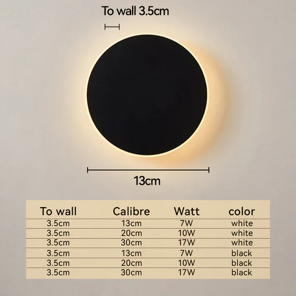 Solvian | LED Wandlampe in runder Form
