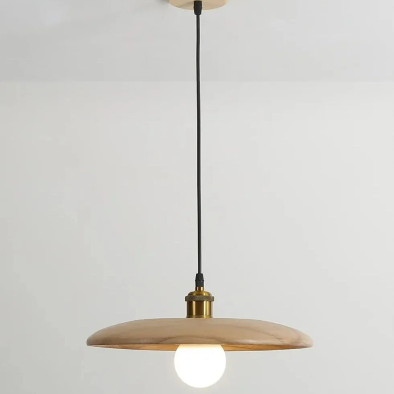 Oriva | Pendelleuchte im Holzscheiben-Design