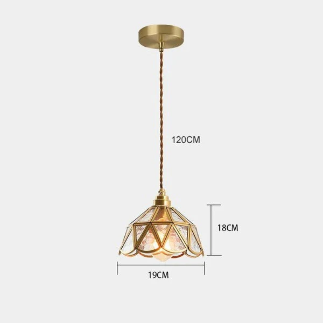 Lunavera | Vintage Glas-Pendelleuchte im Blütendesign