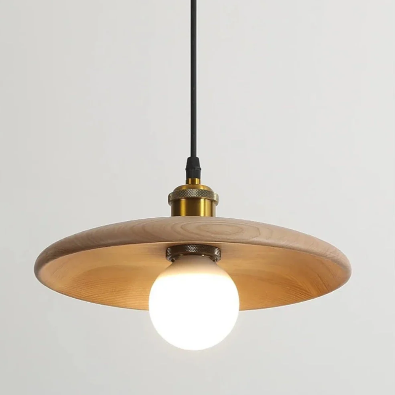 Oriva | Pendelleuchte im Holzscheiben-Design