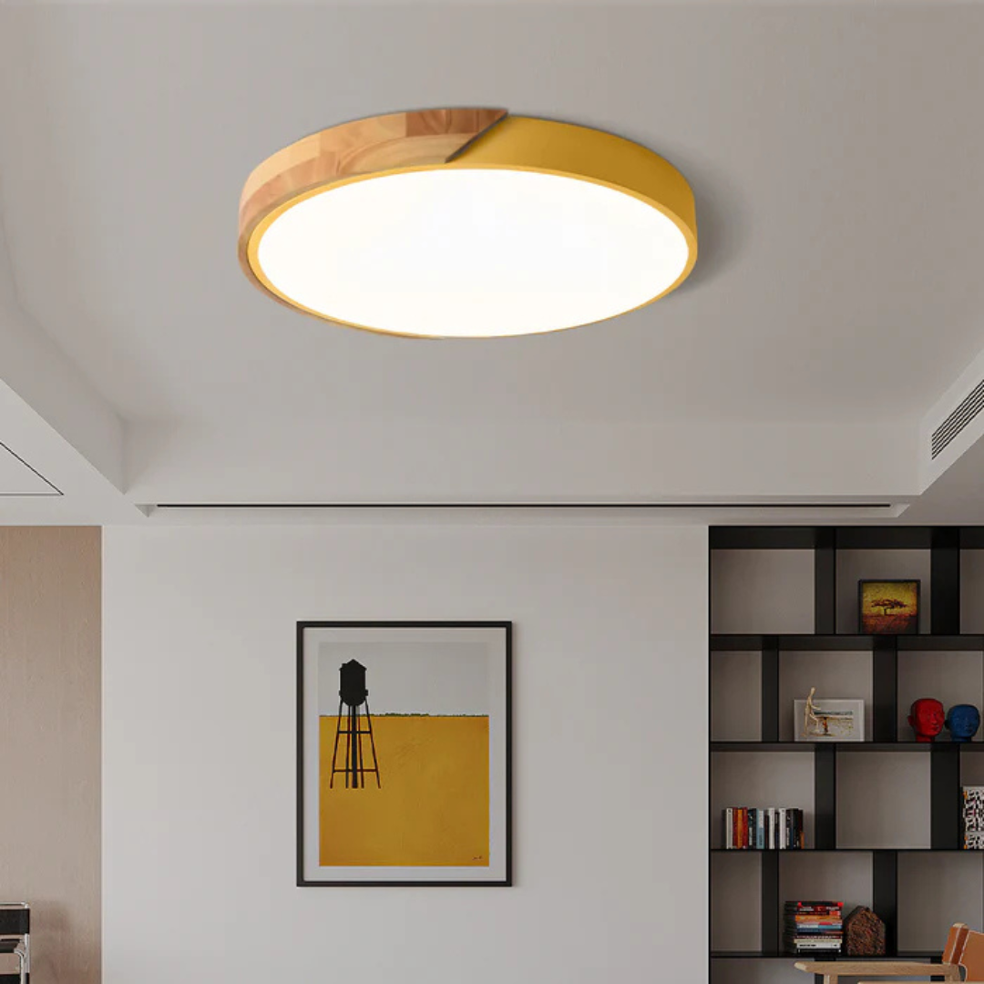 Avela | LED Deckenleuchte rund aus Holz