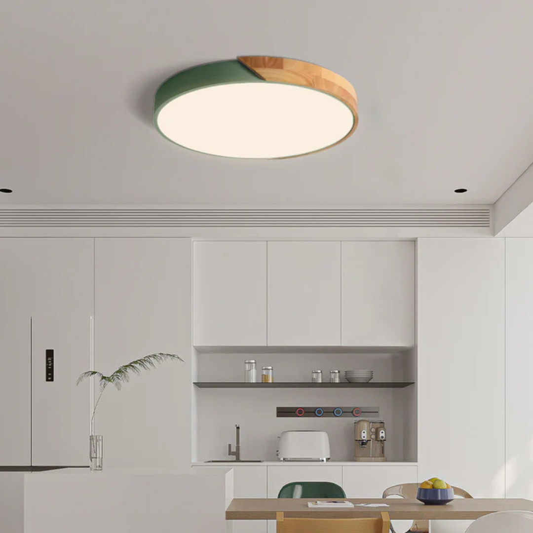Avela | LED Deckenleuchte rund aus Holz