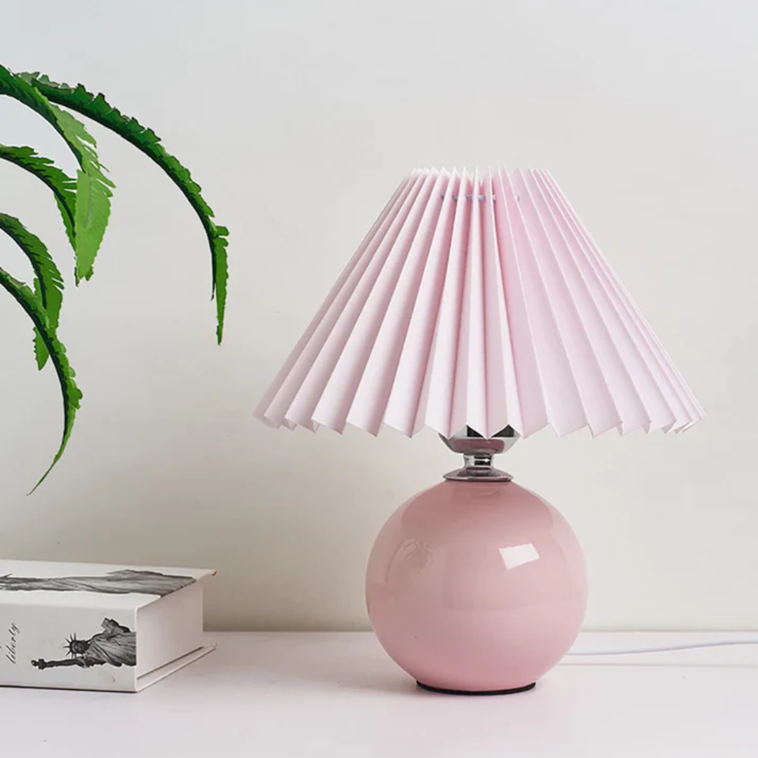 Antik Tischlampe | Metall Glas