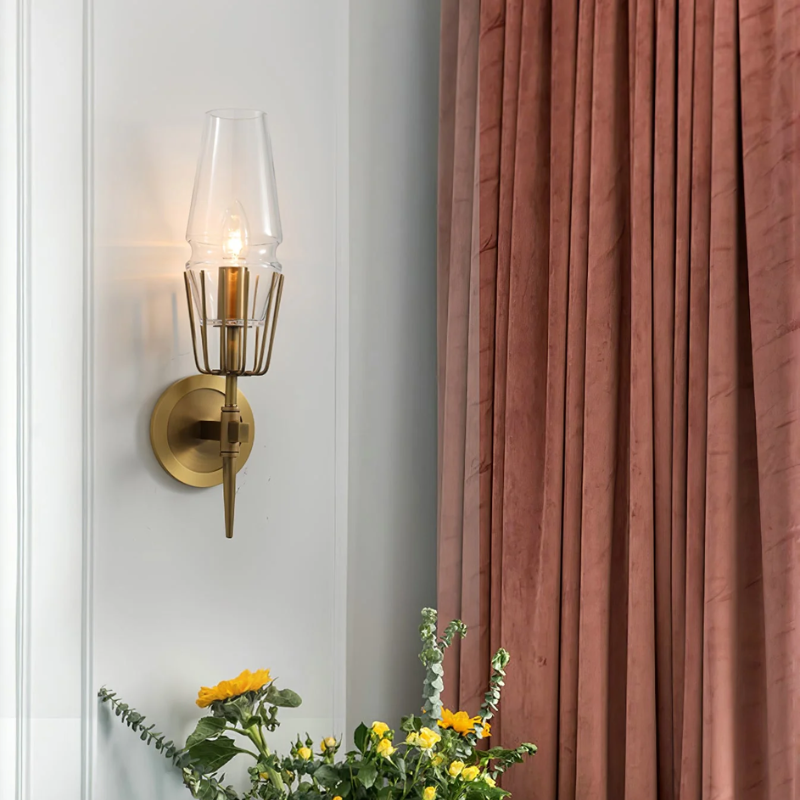 Castello | Vintage Kupfer Glas LED Wandleuchte