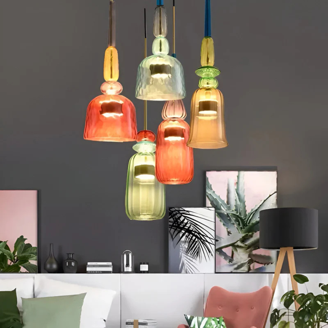 Vitrina | LED Pendelleuchte bunt aus Glas