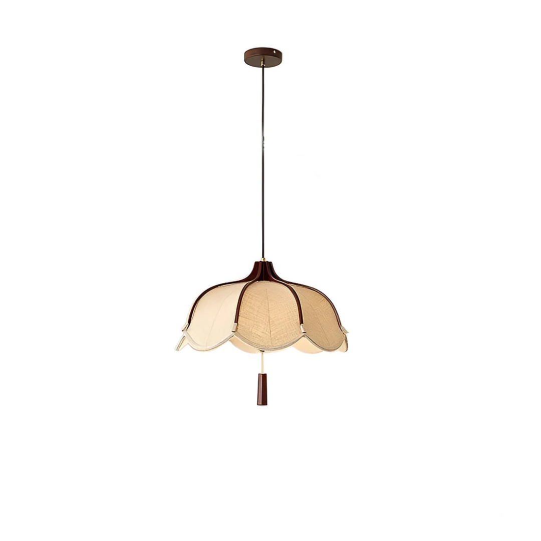 Hanami | Moderne Wabi Sabi Stoff Blumenform Pendelleuchte