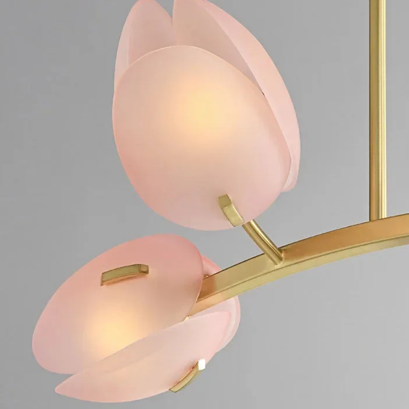 Nordlicht | Rosa Glas Tulpen Deckenlampe