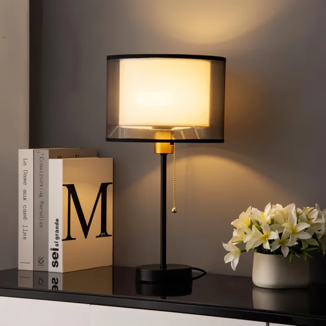 Serenya | Tischlampe modern mit Stoffschirm