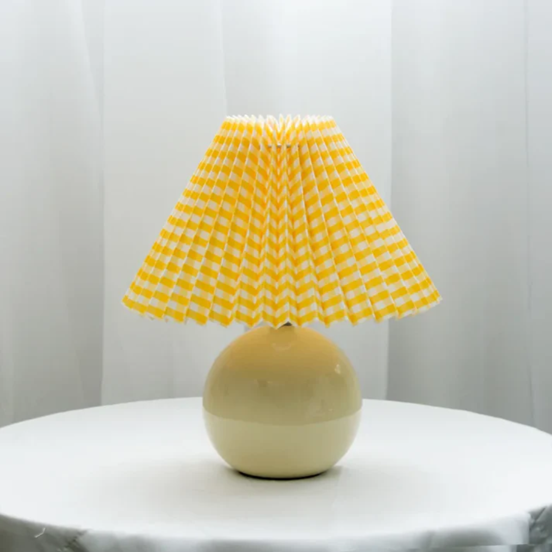 Antik Tischlampe | Metall Glas