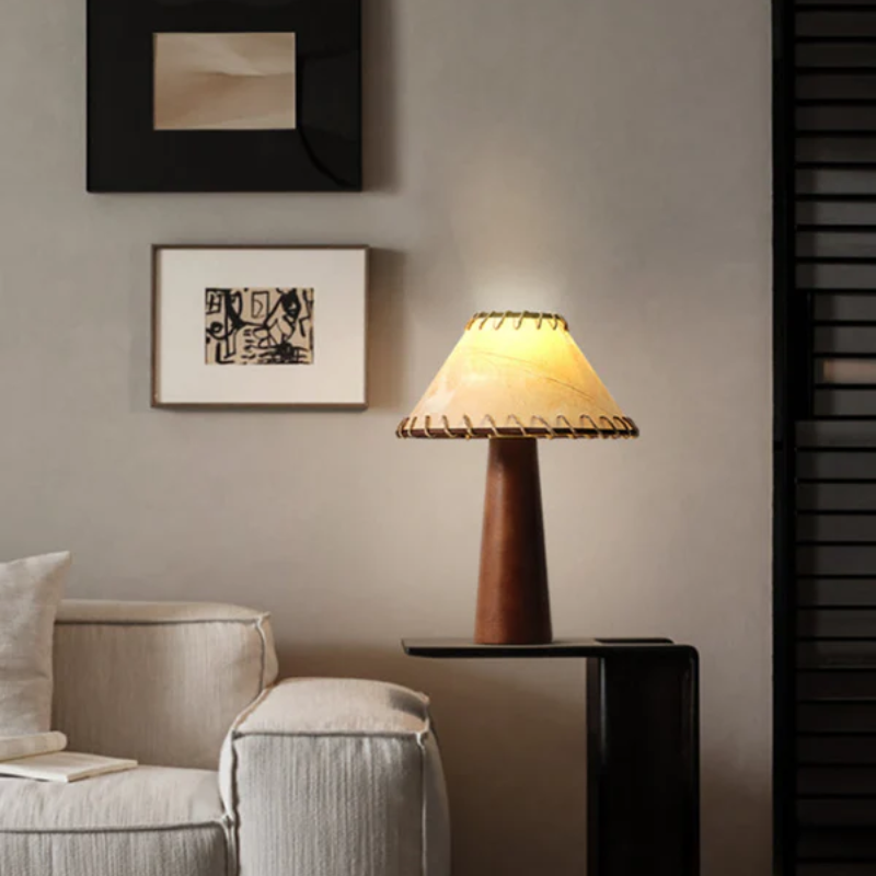 ZenWood | LED Tischlampe Holz Wabi-Sabi Japanisch Rustikal