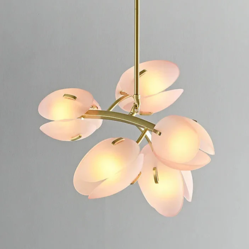 Nordlicht | Rosa Glas Tulpen Deckenlampe