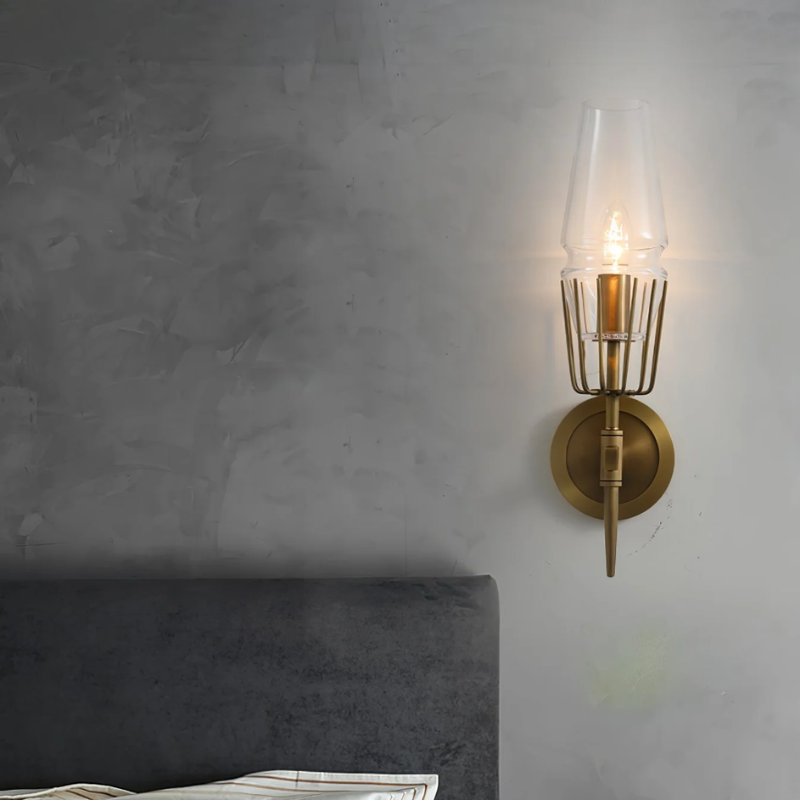 Castello | Vintage Kupfer Glas LED Wandleuchte