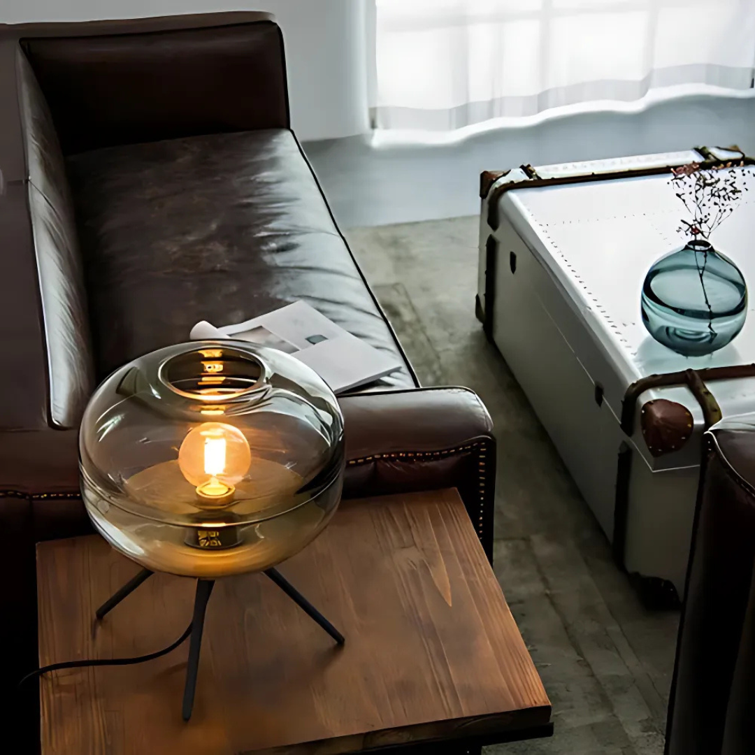 Stilvolle Tischleuchte | Innenbeleuchtung mit Glasschirm