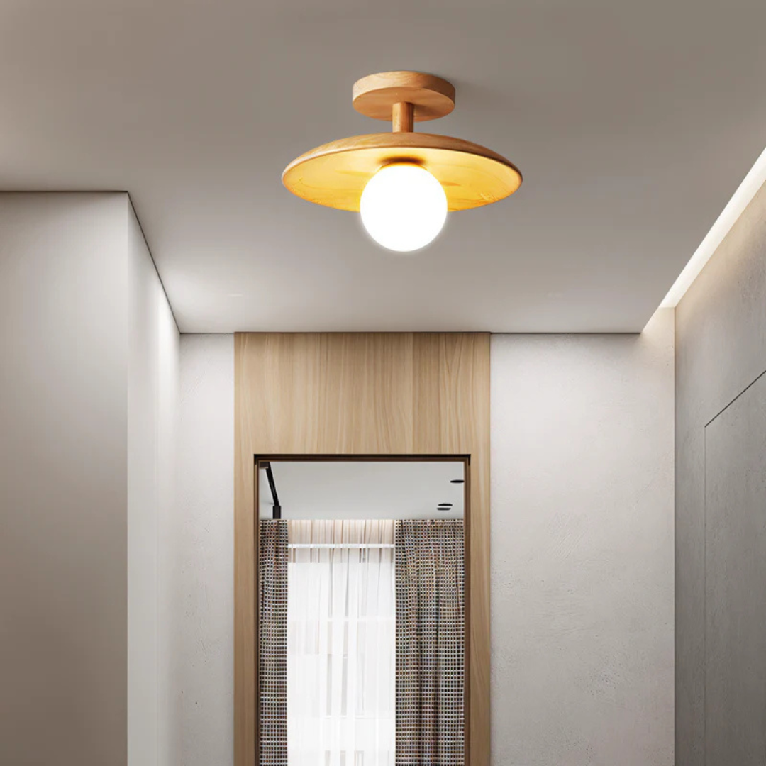 LED Deckenleuchte | Zeitlose Holzlampe für Zuhause