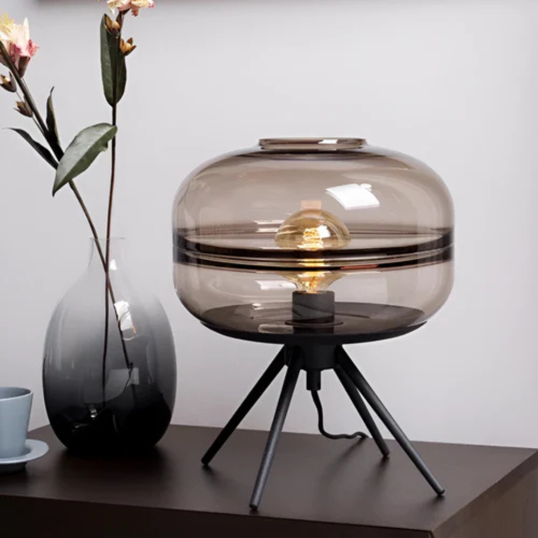 Stilvolle Tischleuchte | Innenbeleuchtung mit Glasschirm