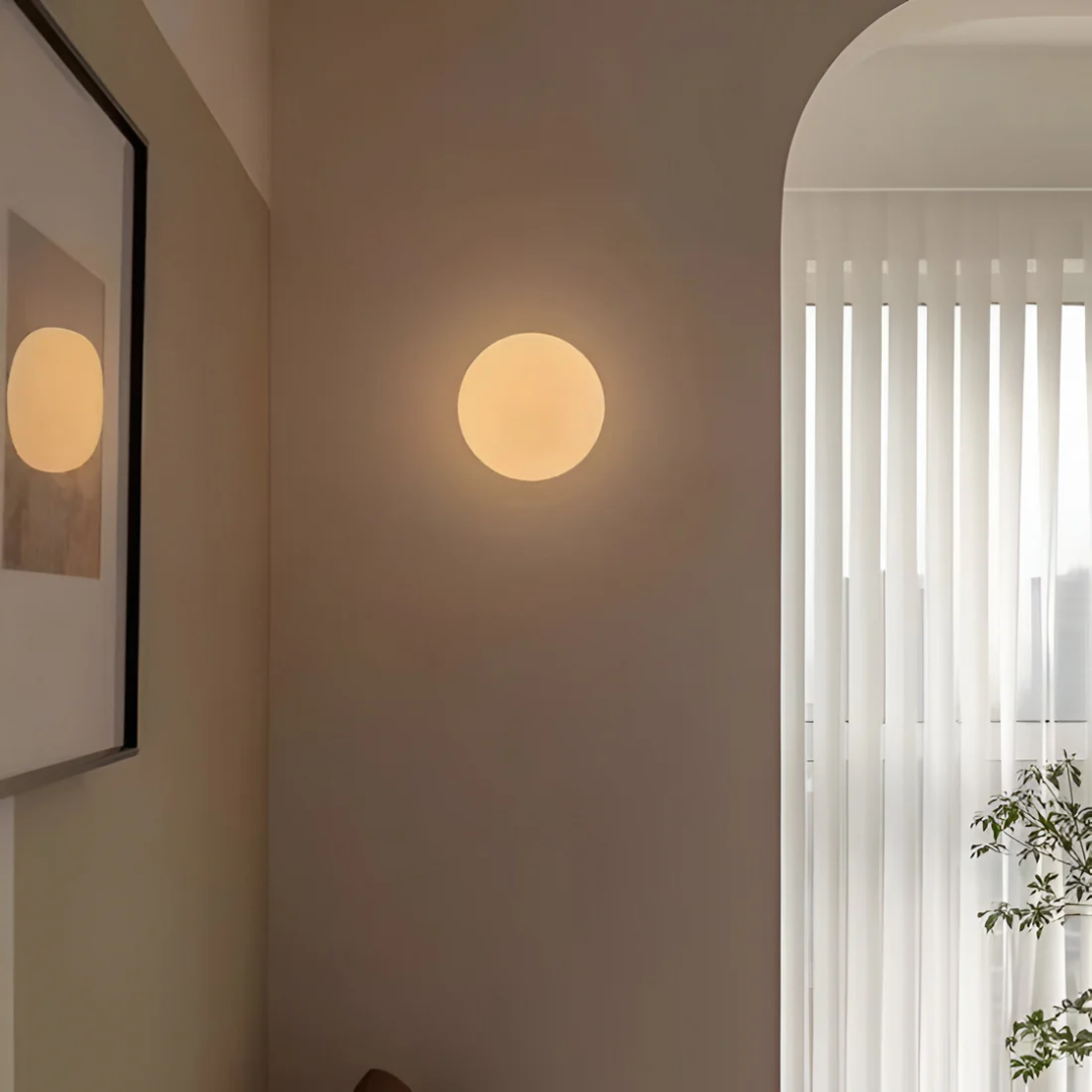 Solora | LED Wandleuchte rund aus Glas