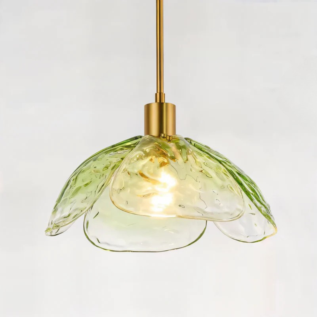 Floraya | Pendelleuchte mit Blüten-Glasschirm