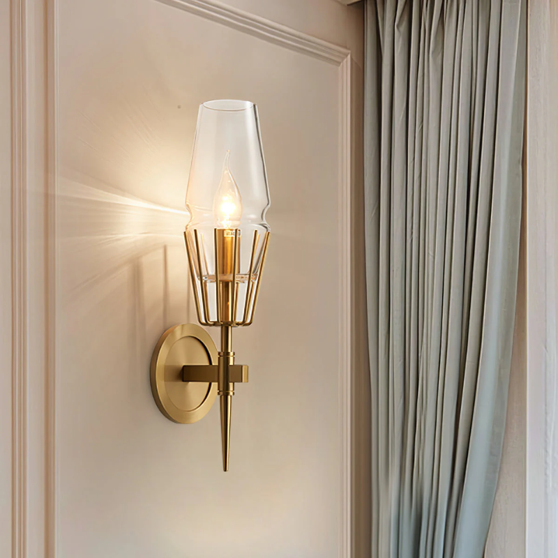 Castello | Vintage Kupfer Glas LED Wandleuchte
