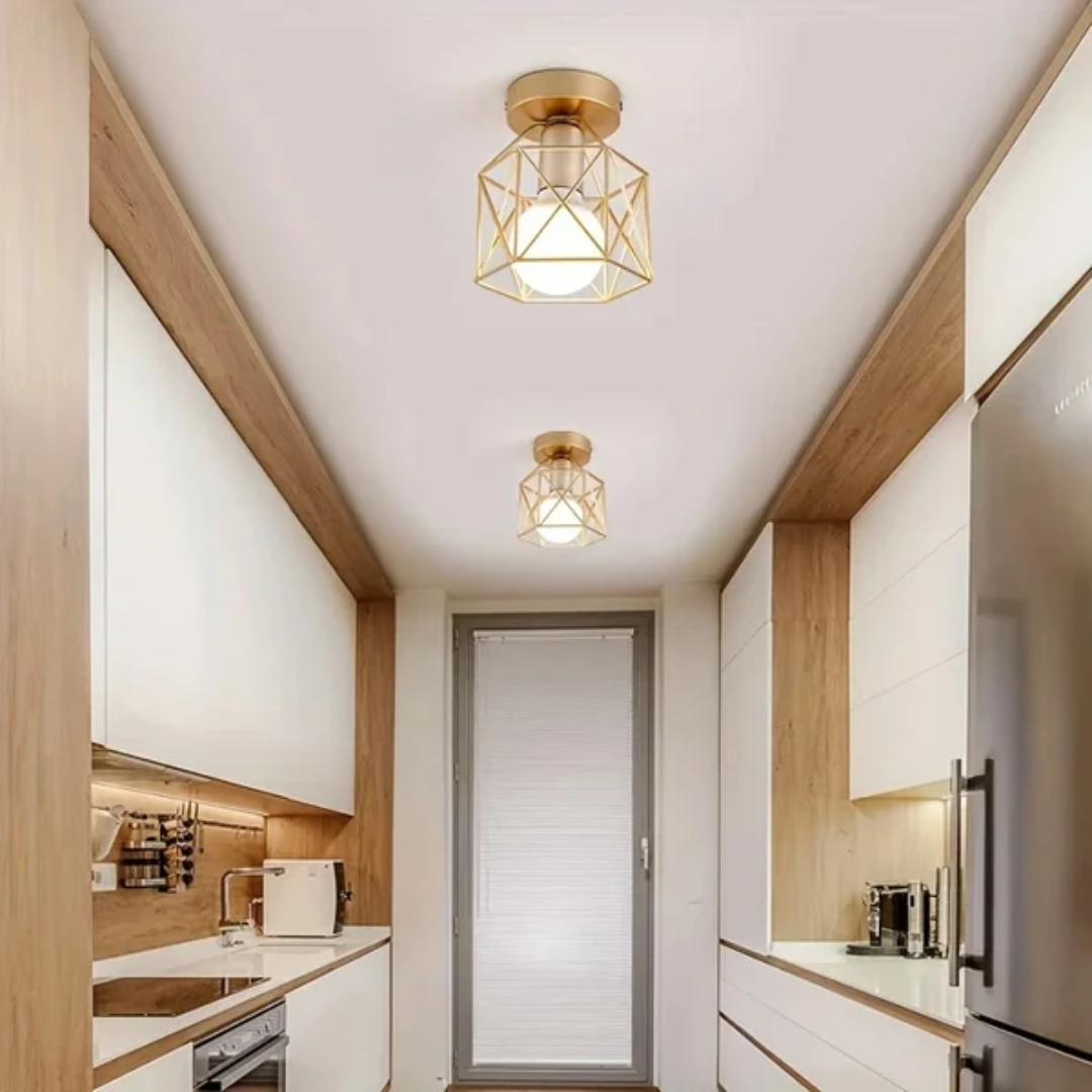 Geometrische LED | Deckenlampe Metallkäfig Stil