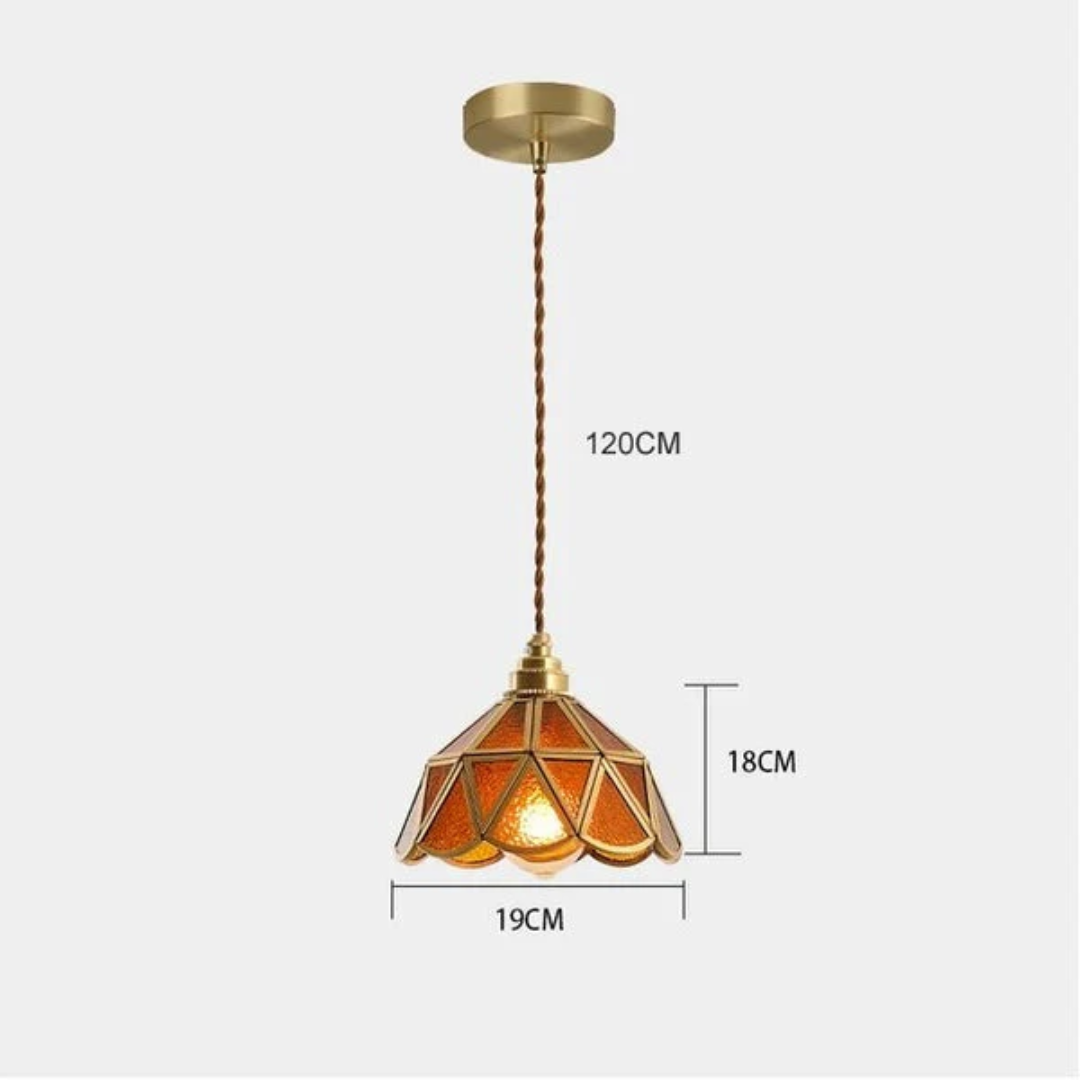 Lunavera | Vintage Glas-Pendelleuchte im Blütendesign