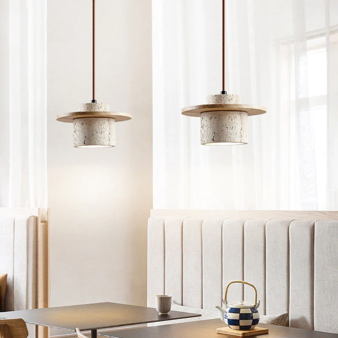 Travertin Hängelampe | Wohnzimmer Esstisch Beleuchtung