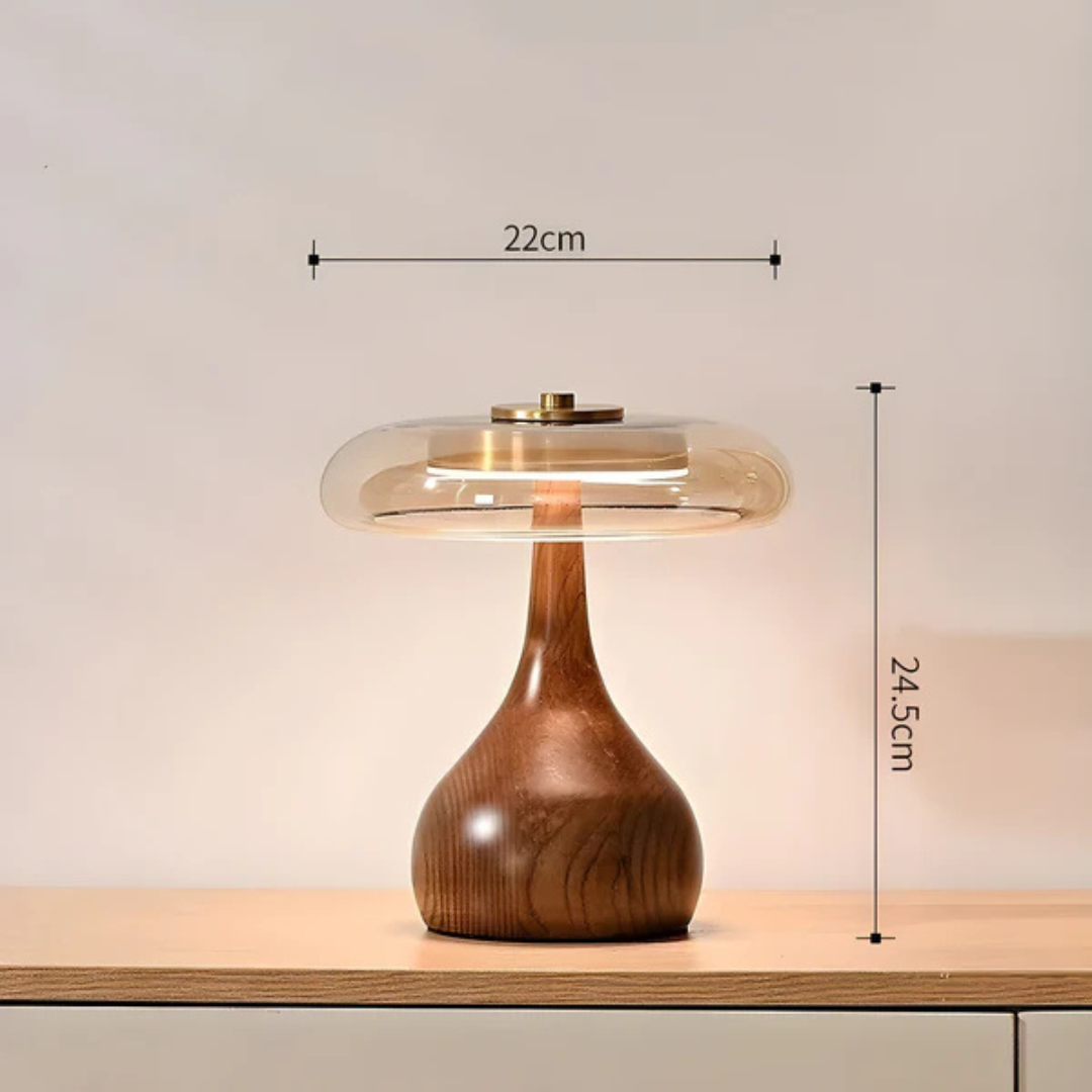 LED-Tischleuchte aus Holz | Wiederaufladbare Nachttischleuchte
