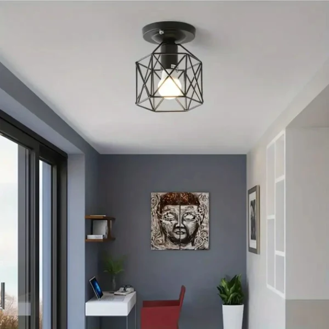 Geometrische LED | Deckenlampe Metallkäfig Stil