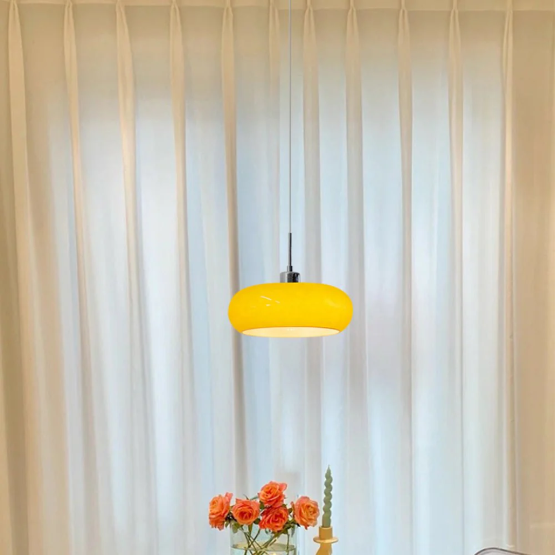 Liora | Glas Hängeleuchte Kugelform Donut Design