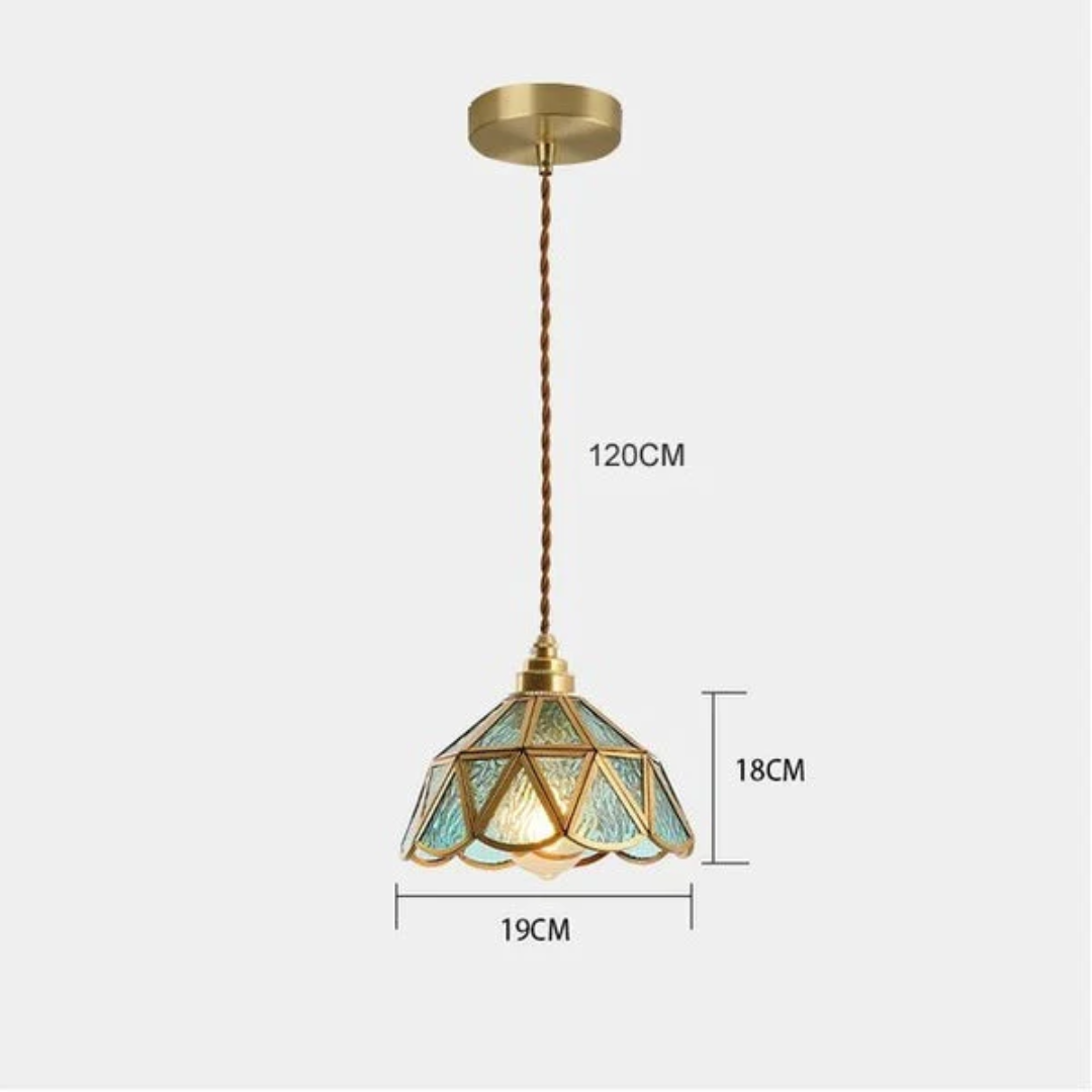 Lunavera | Vintage Glas-Pendelleuchte im Blütendesign