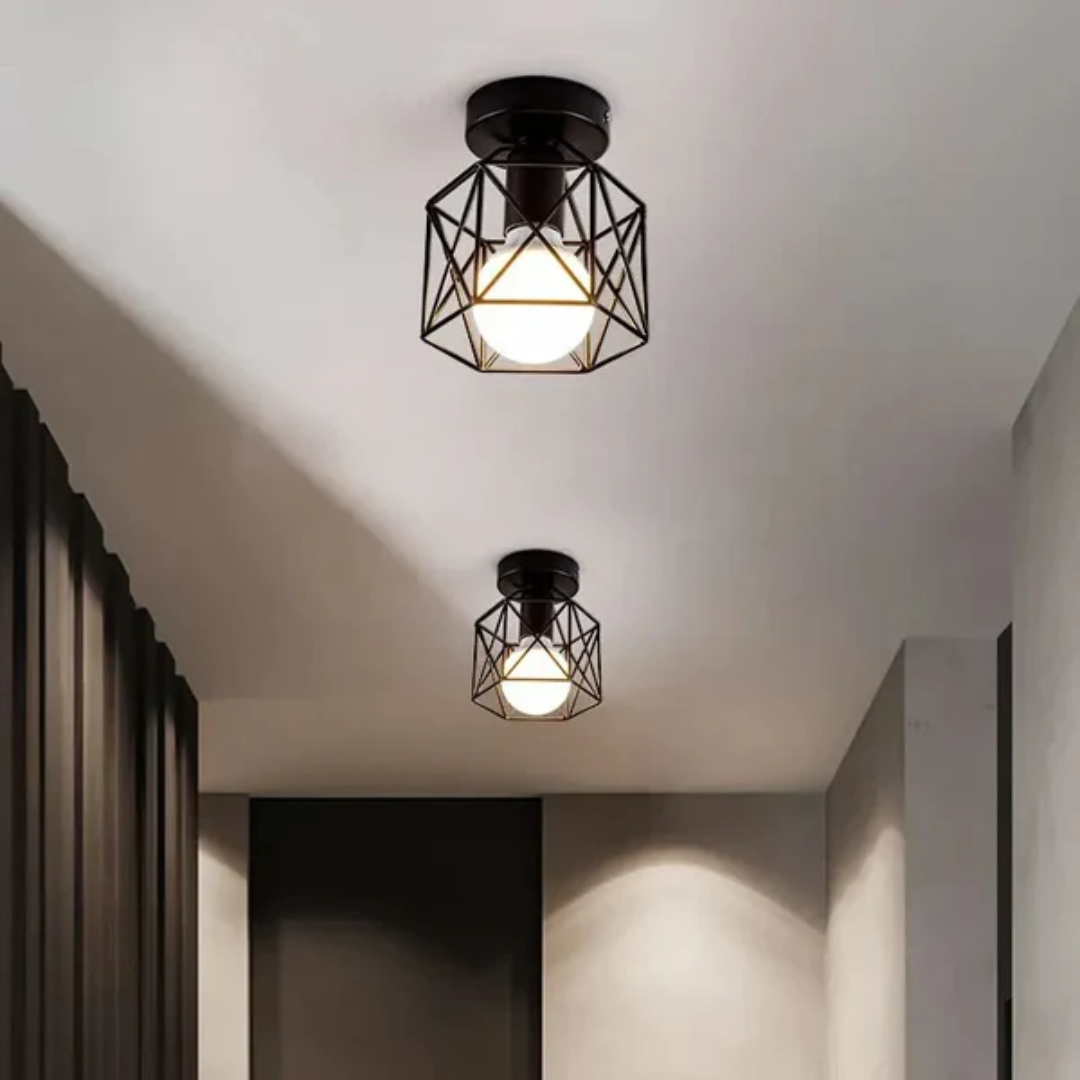 Geometrische LED | Deckenlampe Metallkäfig Stil