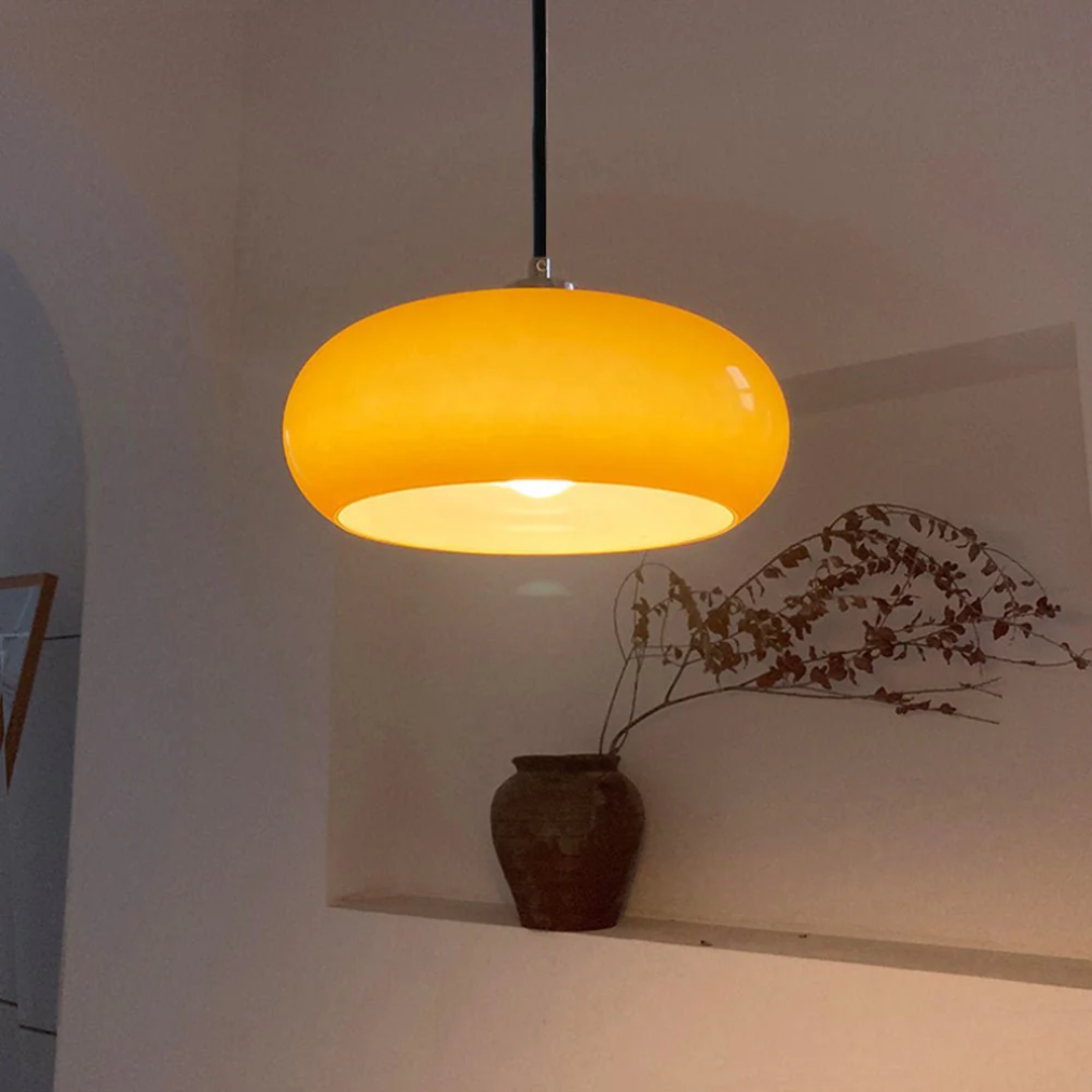 Liora | Glas Hängeleuchte Kugelform Donut Design
