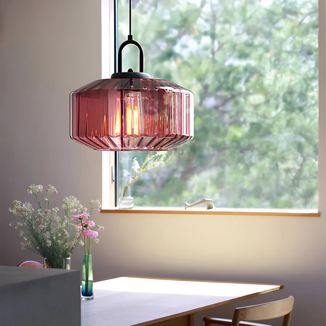 Aurelia | Hängeleuchte mit geriffeltem Glas