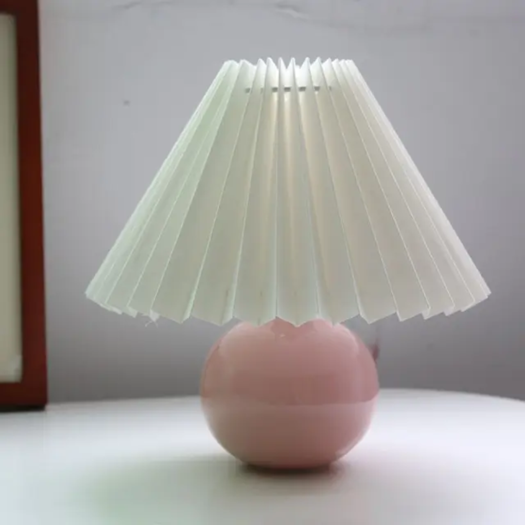 Antik Tischlampe | Metall Glas