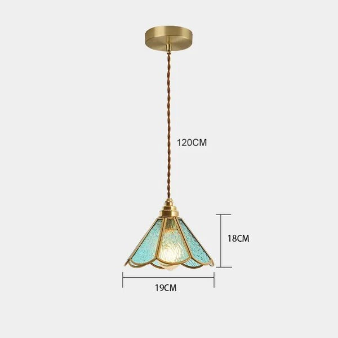 Lunavera | Vintage Glas-Pendelleuchte im Blütendesign