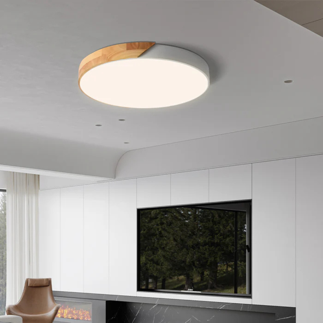 Avela | LED Deckenleuchte rund aus Holz