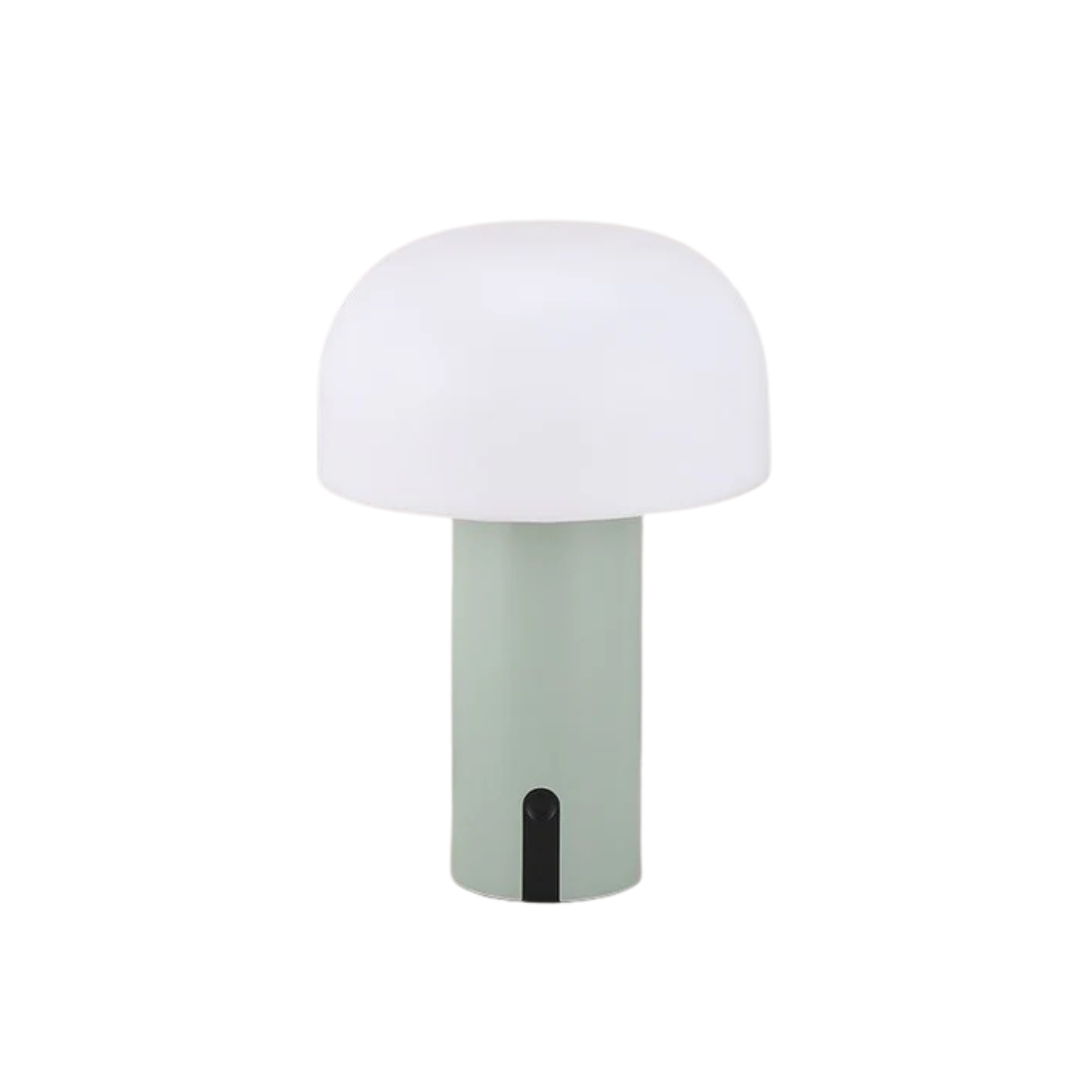 LED Lampe | Paddenstoel Design Tischlampe aus Holzoptik