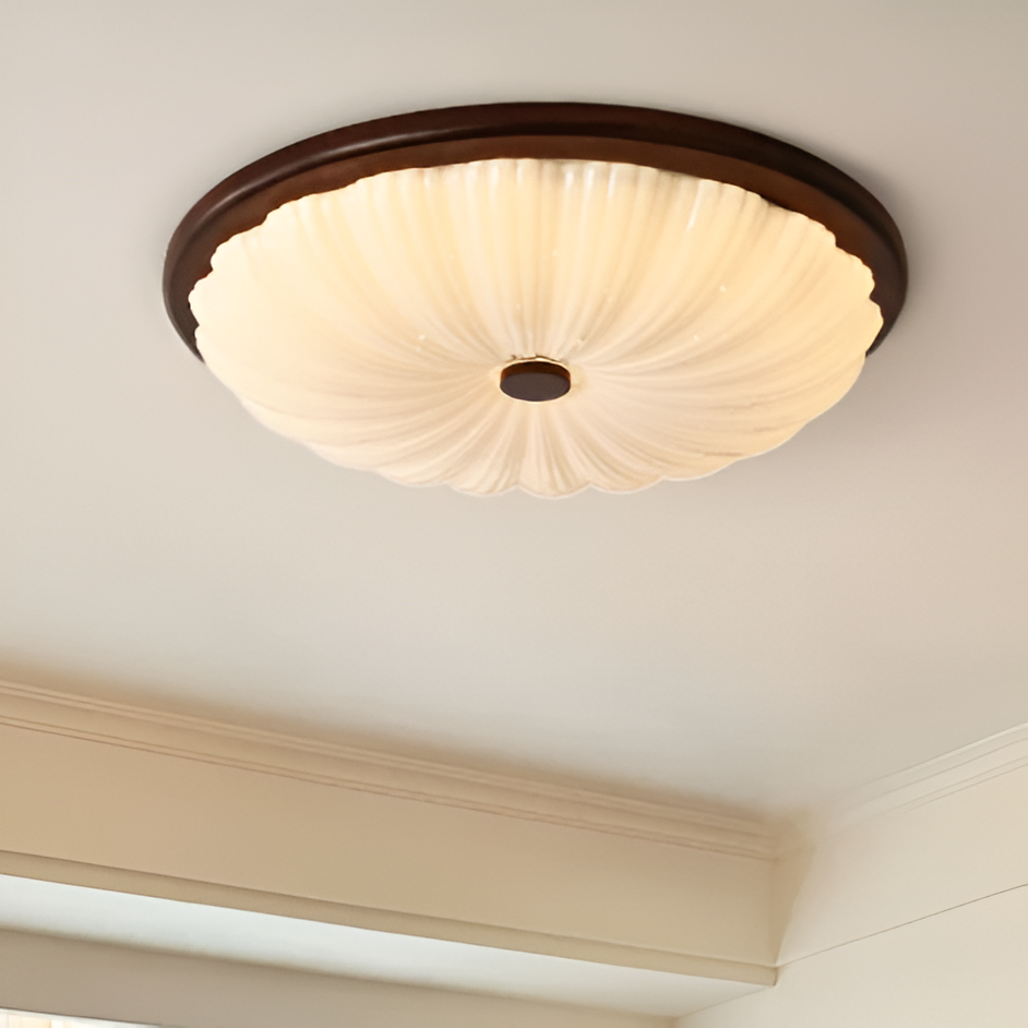 Vintage | Amerikanische Holz Deckenlampe