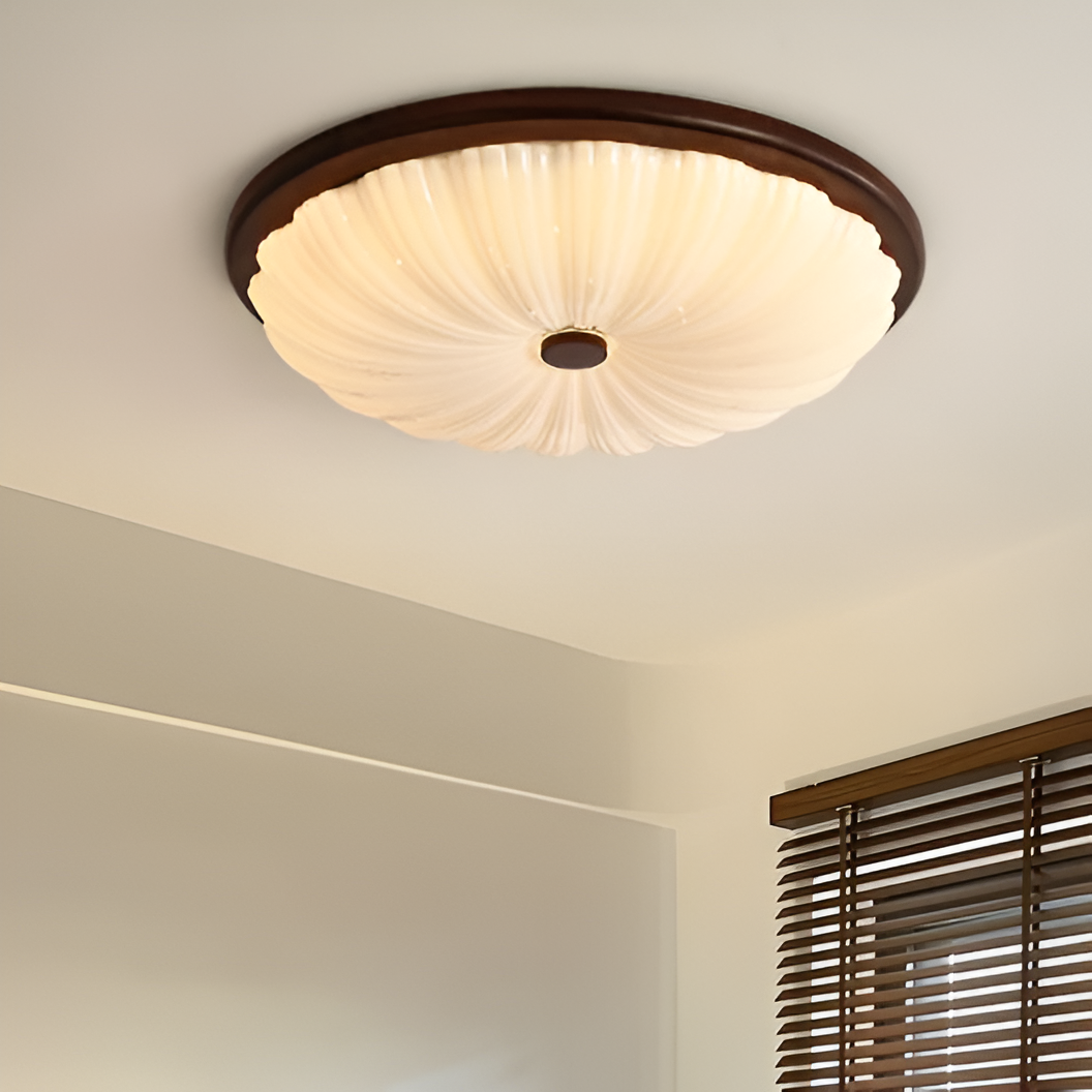 Vintage | Amerikanische Holz Deckenlampe