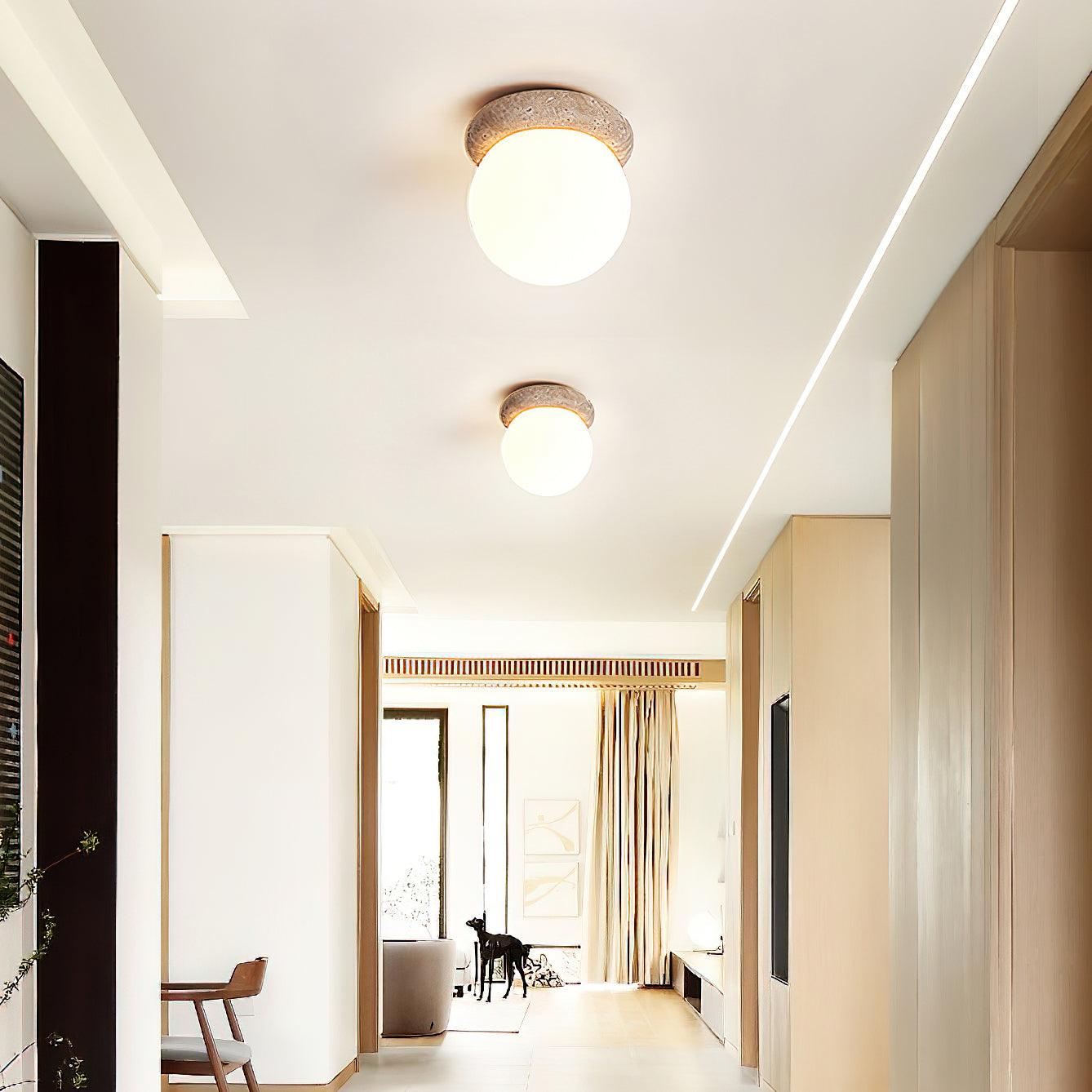 Auris | Travertin Runde LED-Deckenleuchte