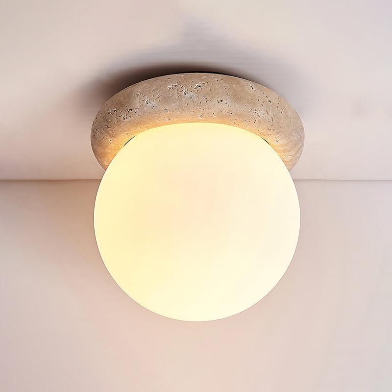 Auris | Travertin Runde LED-Deckenleuchte