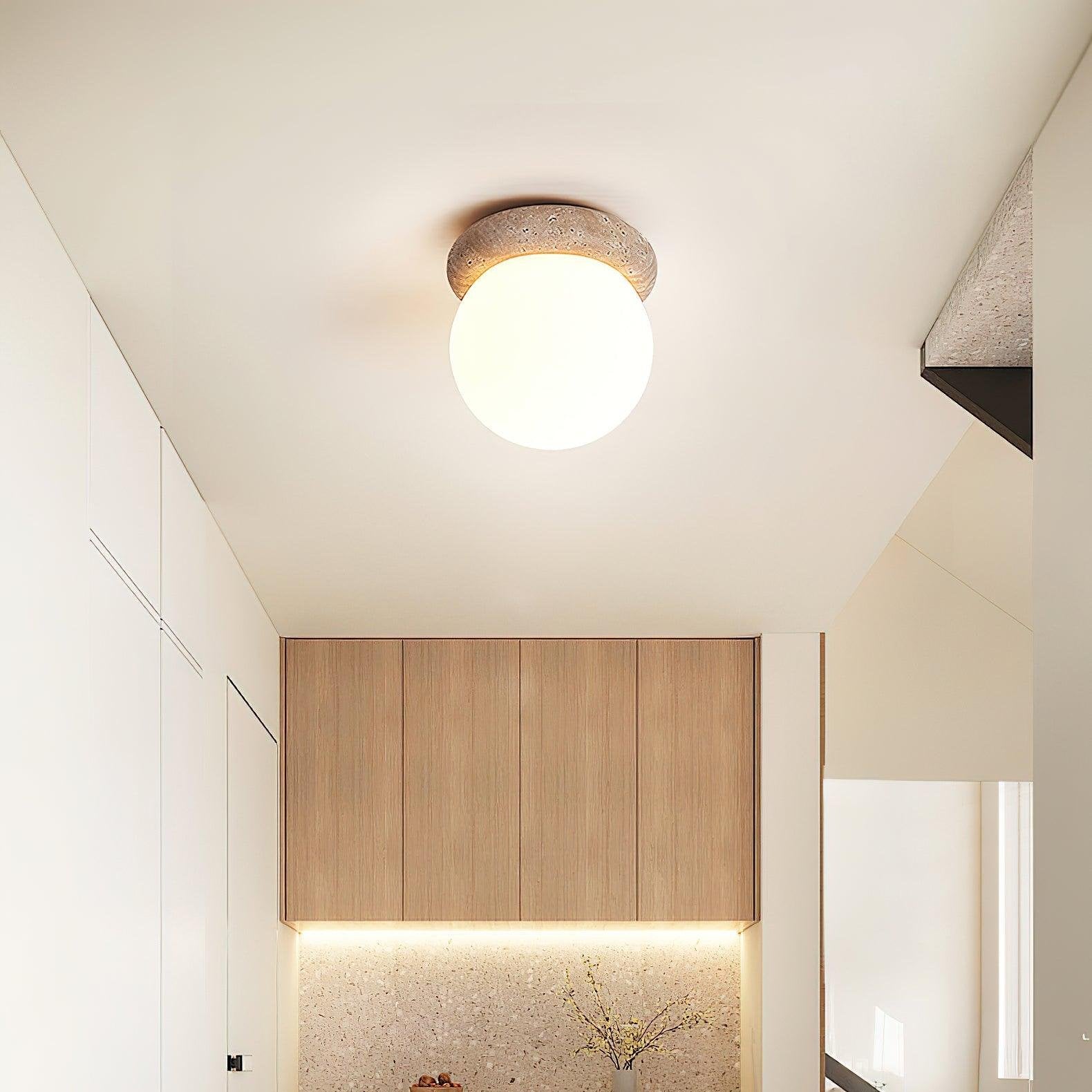 Auris | Travertin Runde LED-Deckenleuchte
