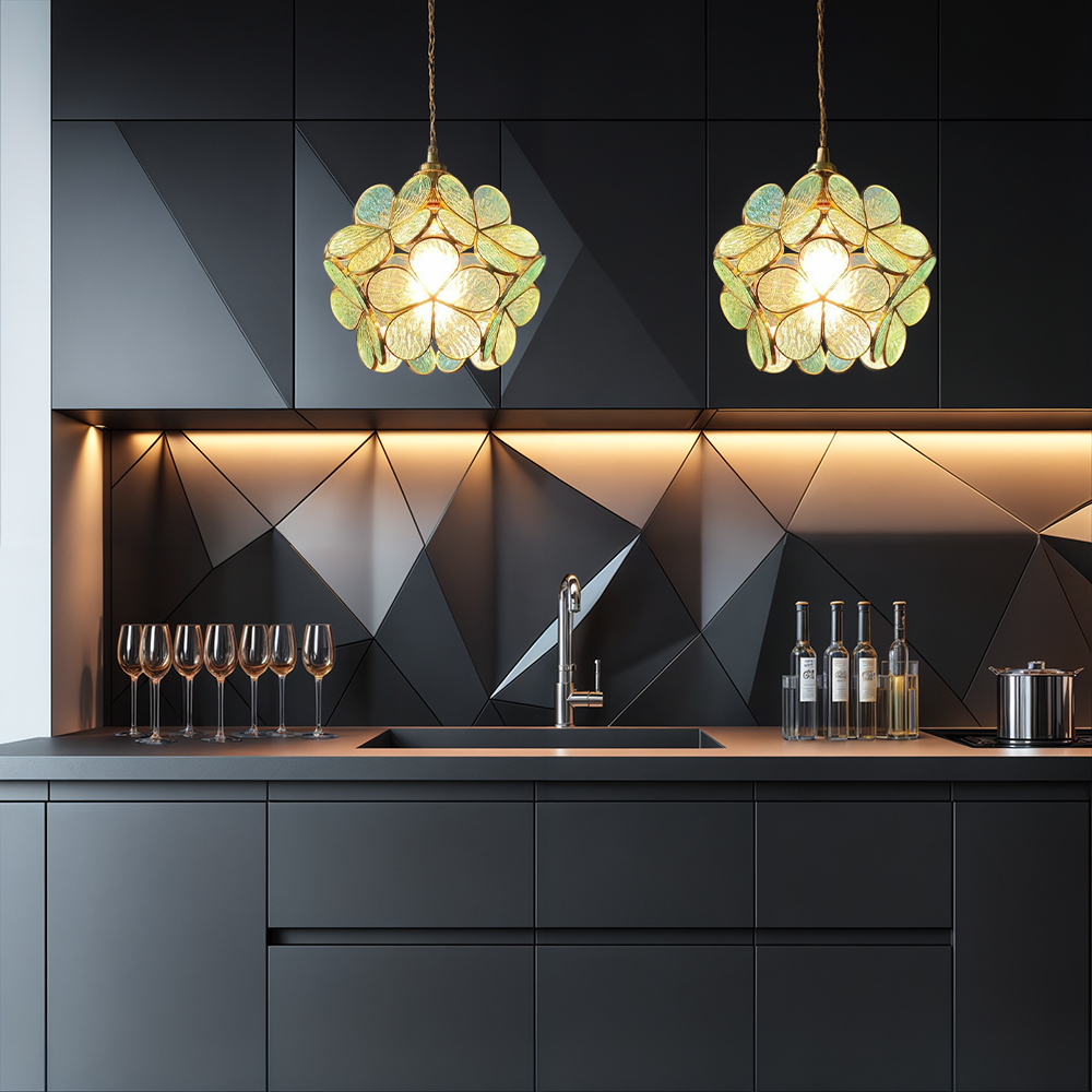 Blütenform | Glas LED Pendelleuchte