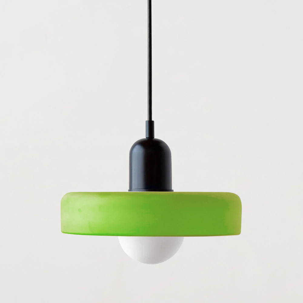 Bauhaus-Pendelleuchte | Farbiges Glas
