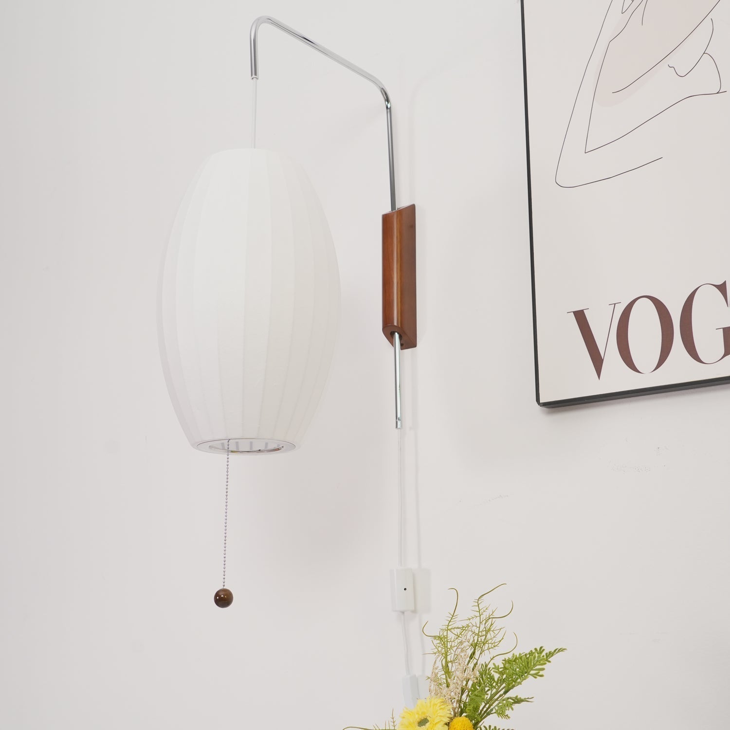 Eryvia | Stoff Oval Wandleuchte