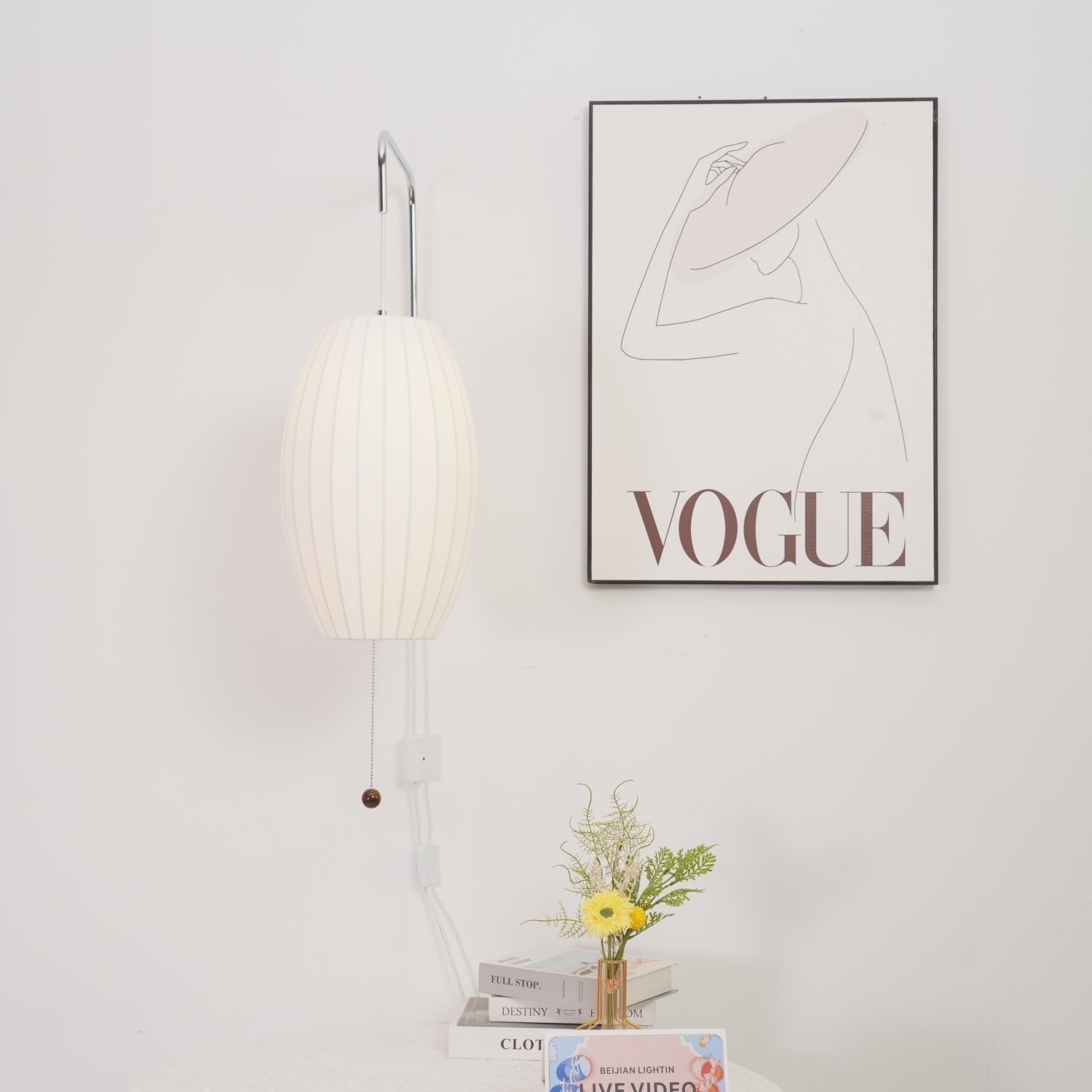 Eryvia | Stoff Oval Wandleuchte