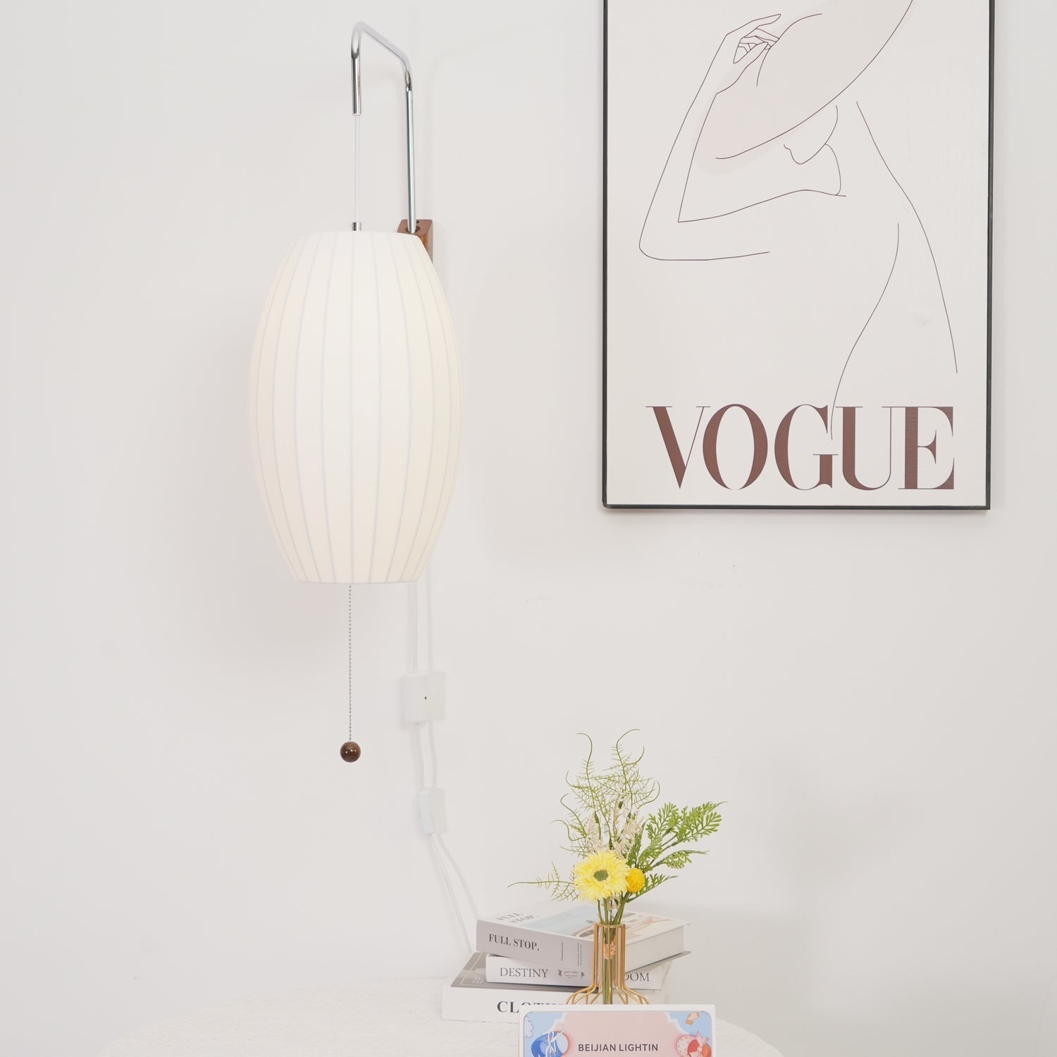 Eryvia | Stoff Oval Wandleuchte
