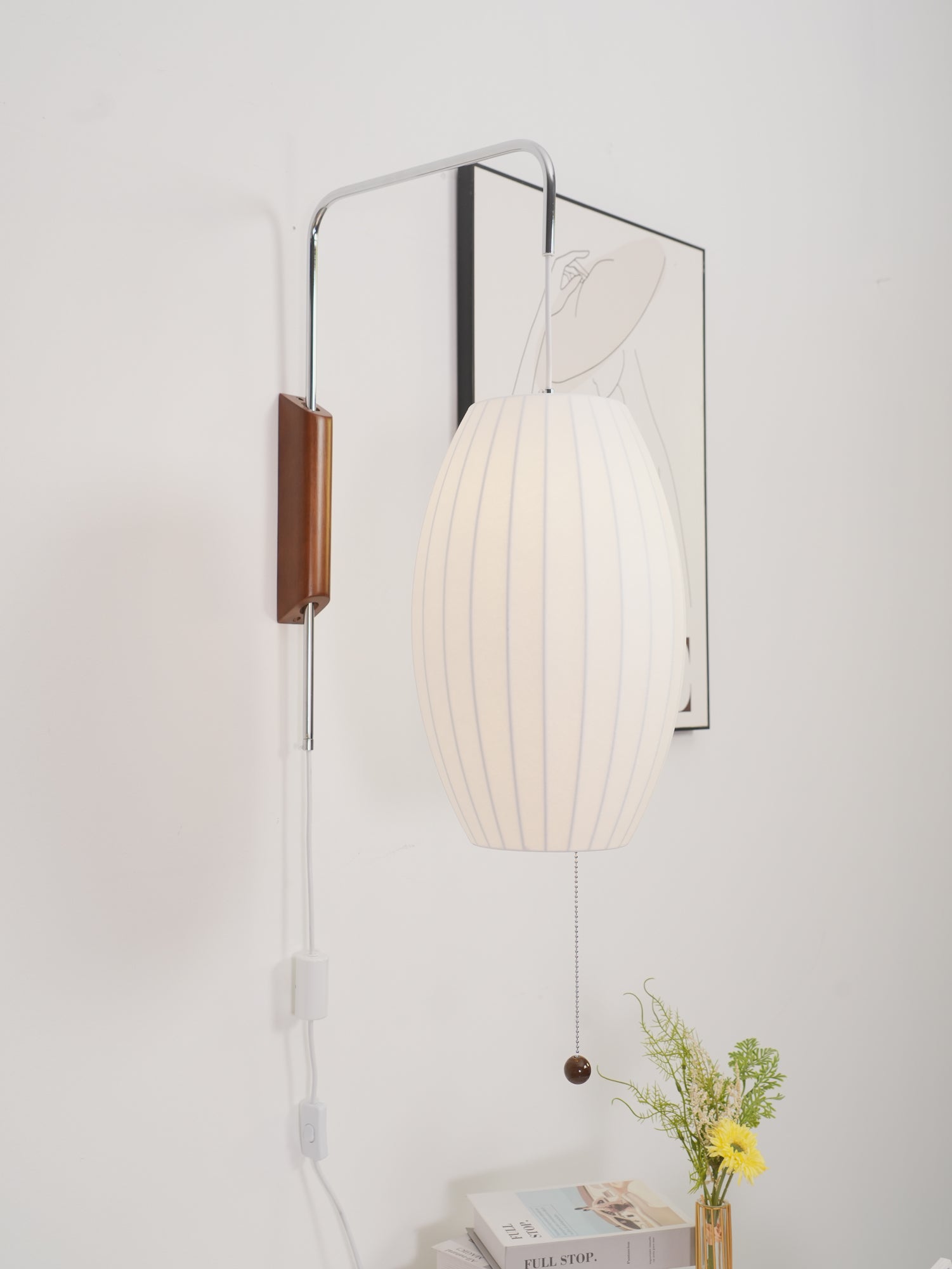 Eryvia | Stoff Oval Wandleuchte
