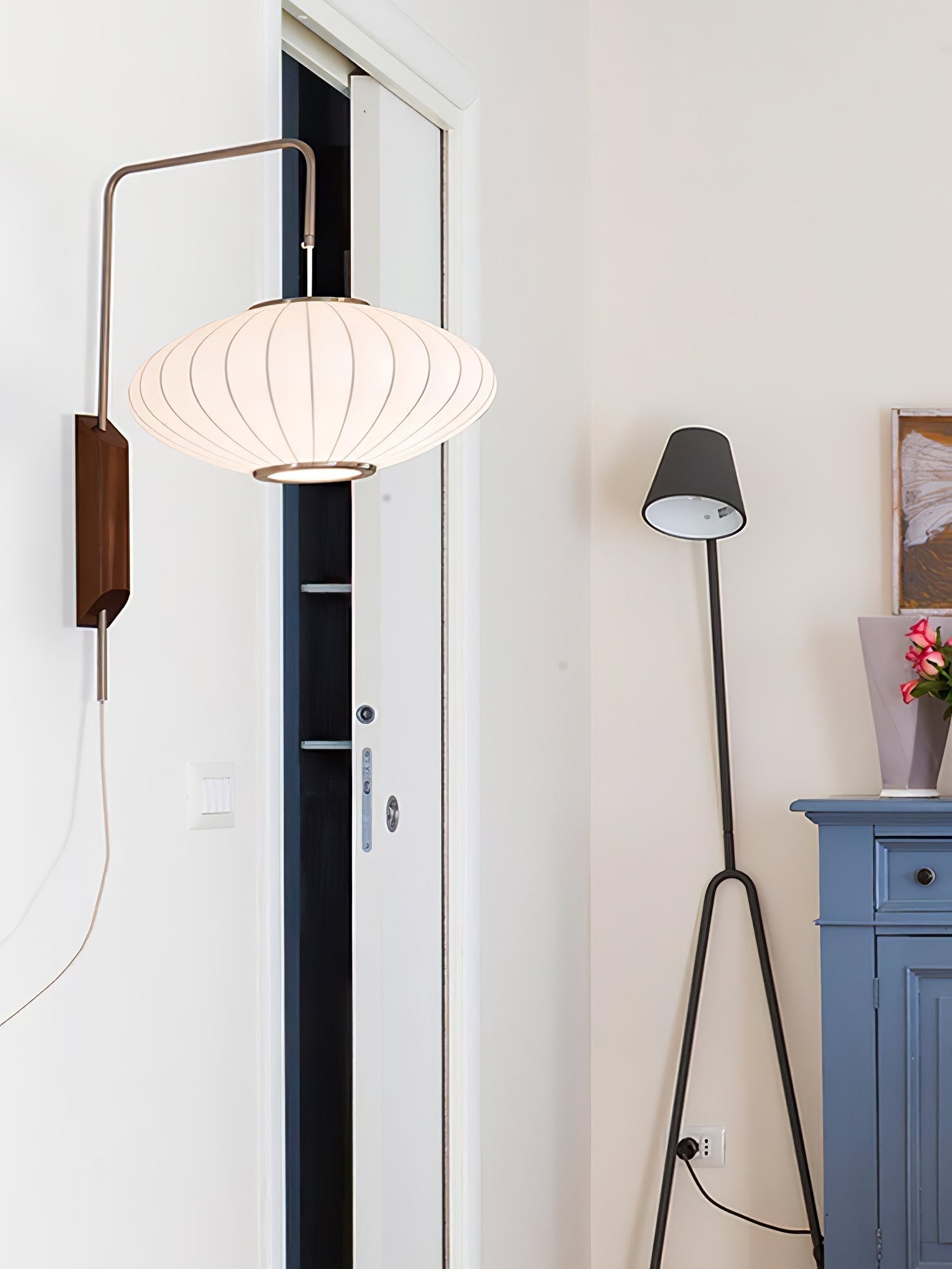 Eryvia | Stoff Oval Wandleuchte