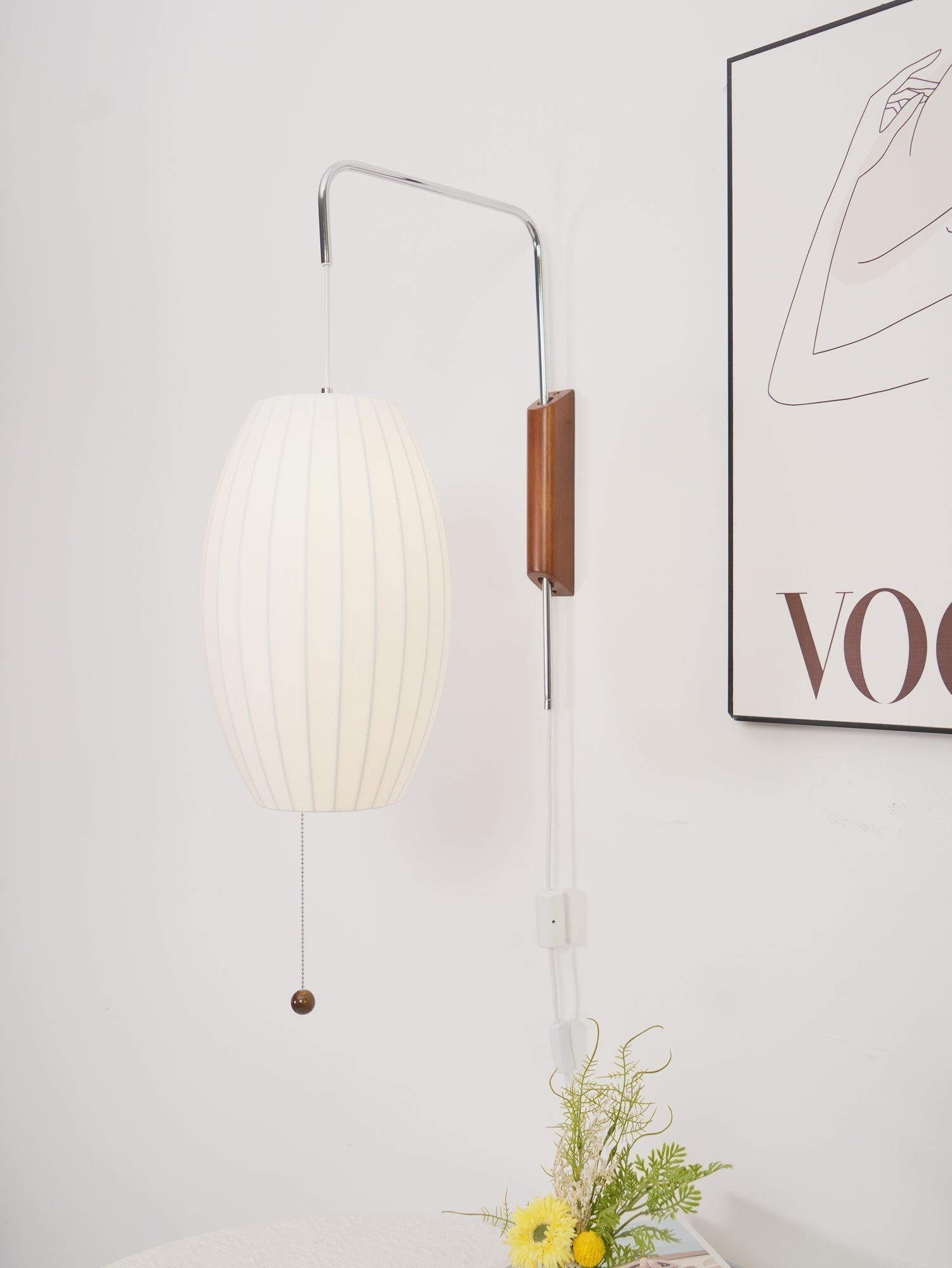 Eryvia | Stoff Oval Wandleuchte