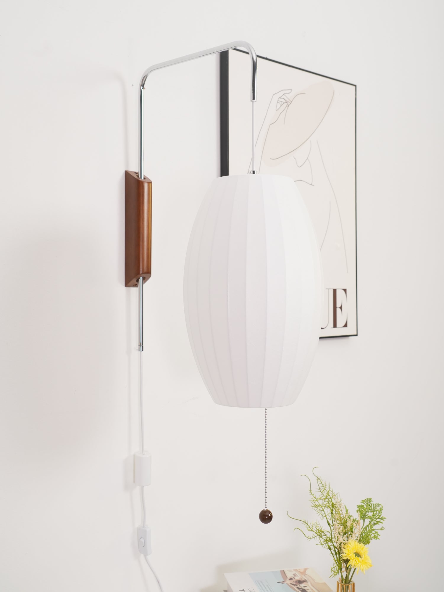 Eryvia | Stoff Oval Wandleuchte